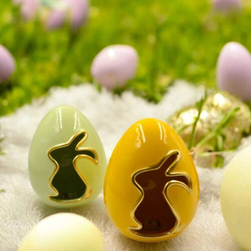 🥚 Uovo in Ceramica con Luce - Decorazione Pasquale 12x15 cm