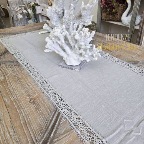 Matches21 Runner Da Tavola 35x50 Cm Con Ricamo E Pizzo Filigrana – Bianco Lana, 100% Poliestere, Lavabile A 30°C - 2