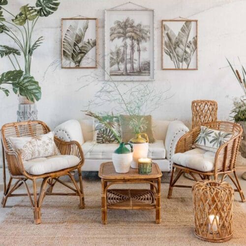 Alternative view of Blanc Mariclò Tavolino Rattan 56x56x41 cm