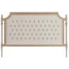 Testata letto imbottita con struttura in legno naturale e rivestimento in cotone capitonné, stile shabby chic francese Blanc Mariclò.