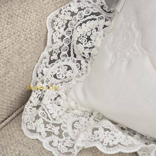 Chez Moi Fodera Cuscino Zarina Corinzio 40x40 Bianco Naturale - immagine 3