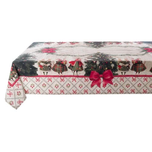 Blanc MariClò Mantel de algodón 150x220 cm Cuento de Navidad
