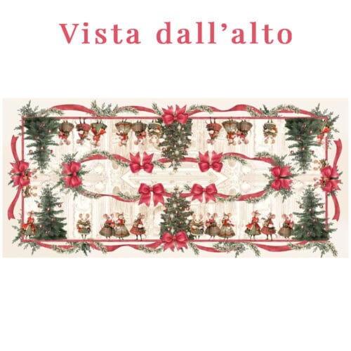 Nappe en coton Blanc MariClò 160x280 cm Noël Féerique – Image 2