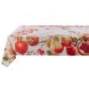 Tovaglia AUTUNNALE Blanc Mariclò con fantasia autunnale di frutti e fiori su base chiara.