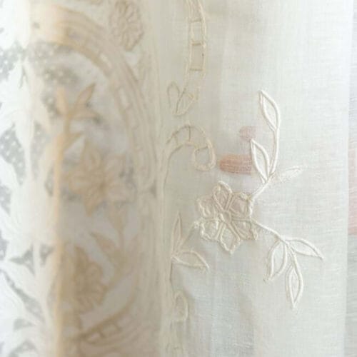 Alternative view of Blanc MariClò Rideaux à médaillon 140x290 Dentelle