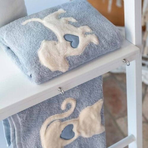 Alternative view of Blanc Mariclo Coppia Spugna 100% Cotone Lovely Pets Azzurro