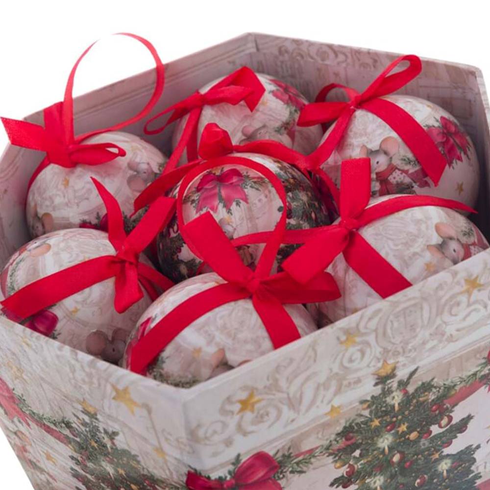 Blanc MariClò Set de 14 Esferas de Navidad Ø7,5 cm Cuento de Navidad - Imagen 4