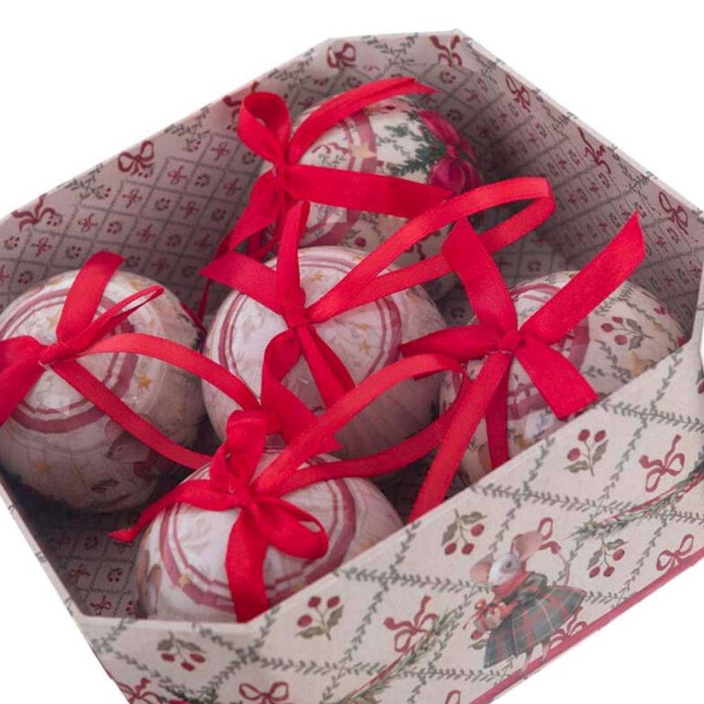 Blanc MariClò Set 5 Esferas 7,5 cm Navidad Cuento de Hadas - Imagen 2