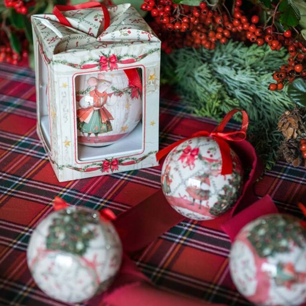 Sphère Blanc MariClo Ø10cm avec boîte de conte de Noël – Image 2