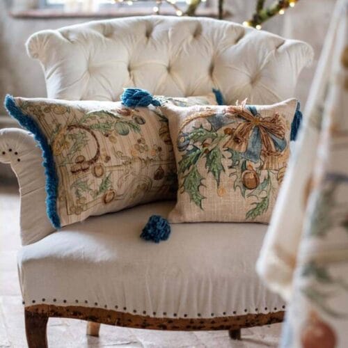 Alternative view of Blanc MariClo Coussin à broderies et franges Intrecci di Sogno 50x50