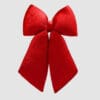 Fiocco EDG in velluto rosso, formato medio-piccolo, con tessuto morbido e aspetto elegante.