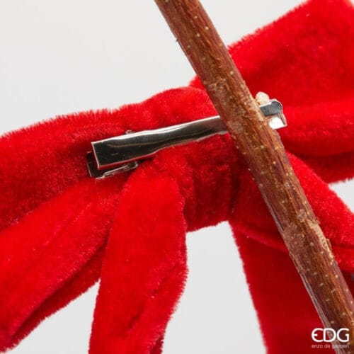 Alternative view of EDG Fiocco velluto rosso con clip H30 x L13 cm