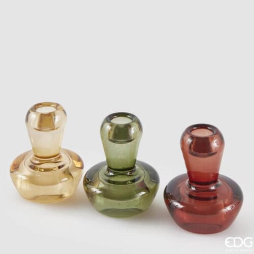 Alternative view of EDG Portacandela Fungo Vetro H9xD8 cm