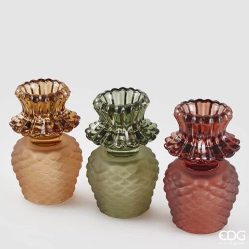EDG Verre Pomme de pin bougeoir H12,5 cm – Image 2