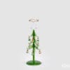 Candelabro EDG in vetro a forma di albero di Natale decorato con palline sospese e bordo dorato.