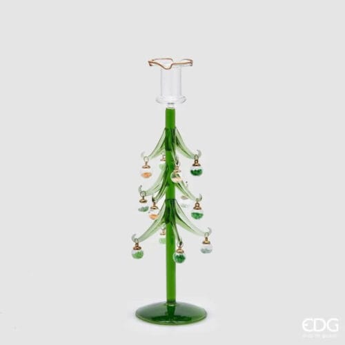 EDG Candelabro Pino in Vetro H 32 cm