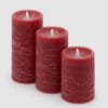 EDG Set 3 Candele Rosse a LED Soffio Ø7,5cm H15/12,5/10