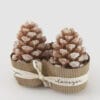 EDG Coppia Candele a forma di Pigna Nocciola H 9 cm