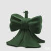 Base per albero di Natale EDG in velluto verde bosco a forma di fiocco, elegante e decorativa.