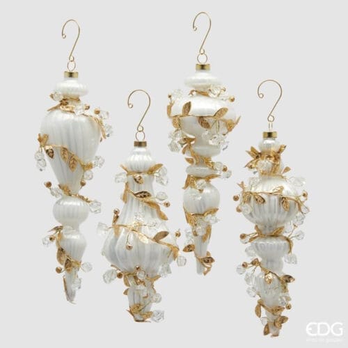 EDG Addobbo da appendere Barocco bianco H24 cm