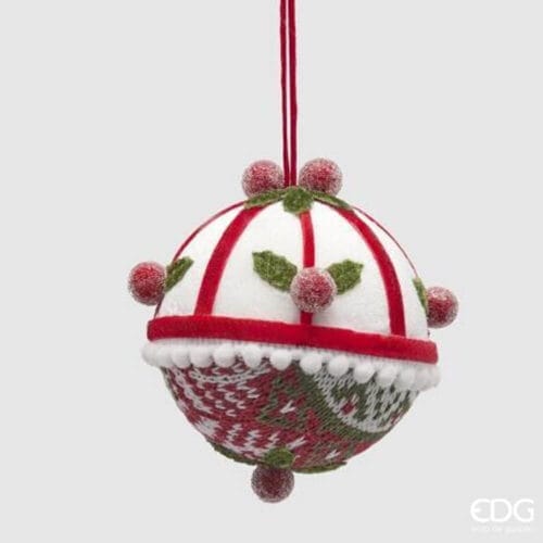 Alternative view of EDG Coppia Sfere Xmas Tessuto D.10,5 cm