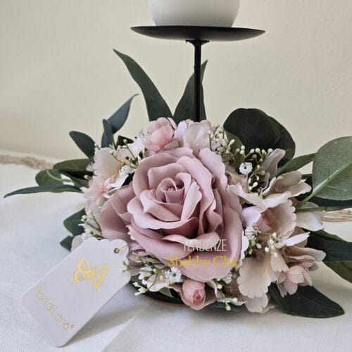 Fiori di Lena Bougeoir avec rose poudrée et hortensia L 29 cm – Image 2