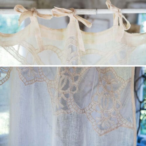 Alternative view of Blanc Mariclo Tenda Dentelle Lino 140x290 cm