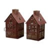 Blanc MariClo' Pareja de casitas rojas de vela 11x10x20 cm