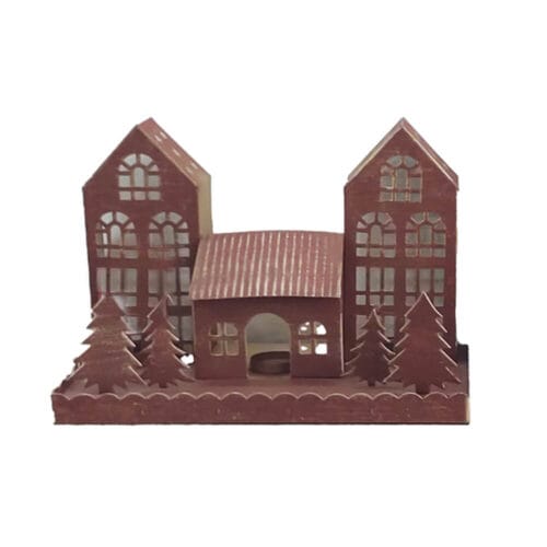 Blanc MariClo’ Casetta Porta Candela Rossa 33x18x21 cm