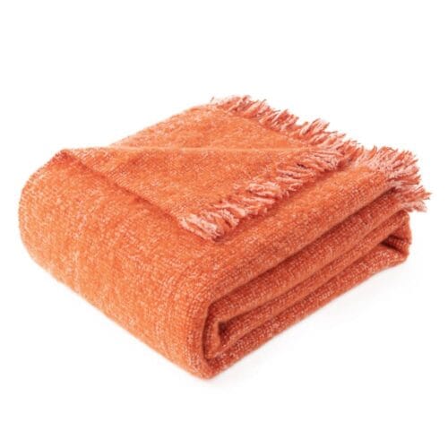 Blanc MariClò Plaid Frayed Orange 140x170 – Image 3