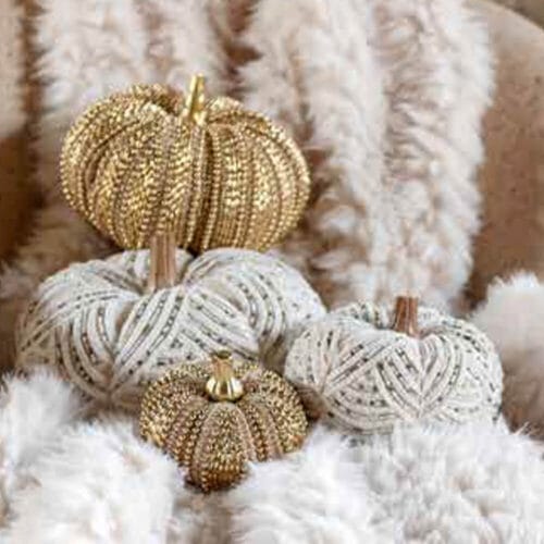 Blanc Mariclò Zucca Decorativa Perline Neutre 24x24x14 cm 5 A38792 1