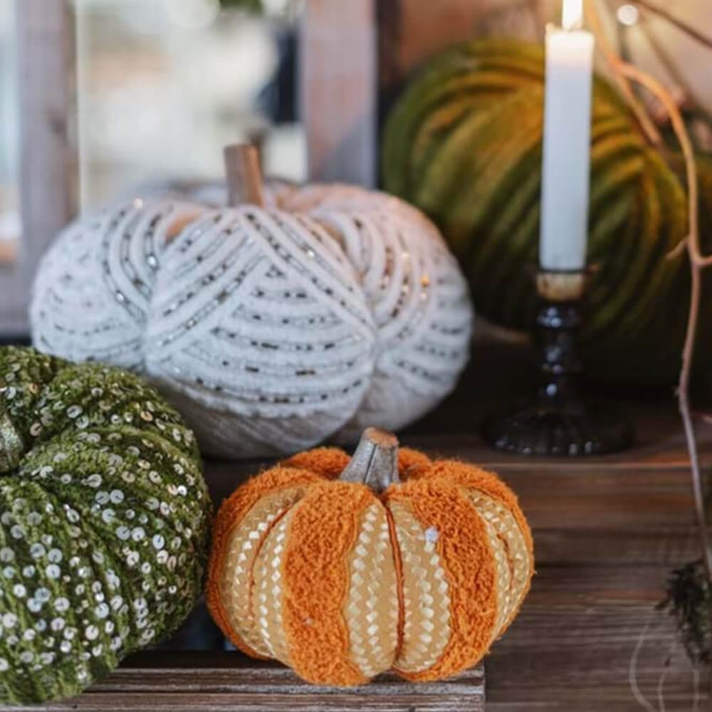 Blanc Mariclò Zucca Decorativa Perline Neutre 24x24x14 cm 2 Blanc Mariclò Zucca Decorativa Perline Neutre 24x24x14 cm - immagine 2