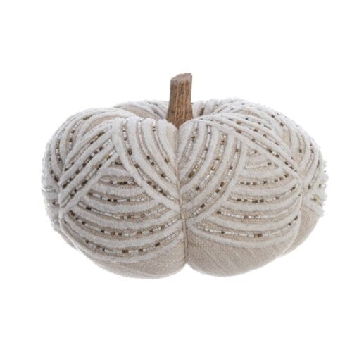 Blanc Mariclò Zucca Decorativa Perline Neutre 24x24x14 cm