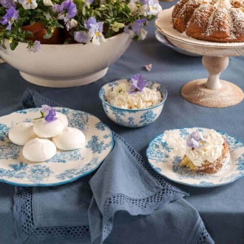 Alternative view of Blanc Mariclo Coppetta Toile de Jouy Azzurra 14x6 cm