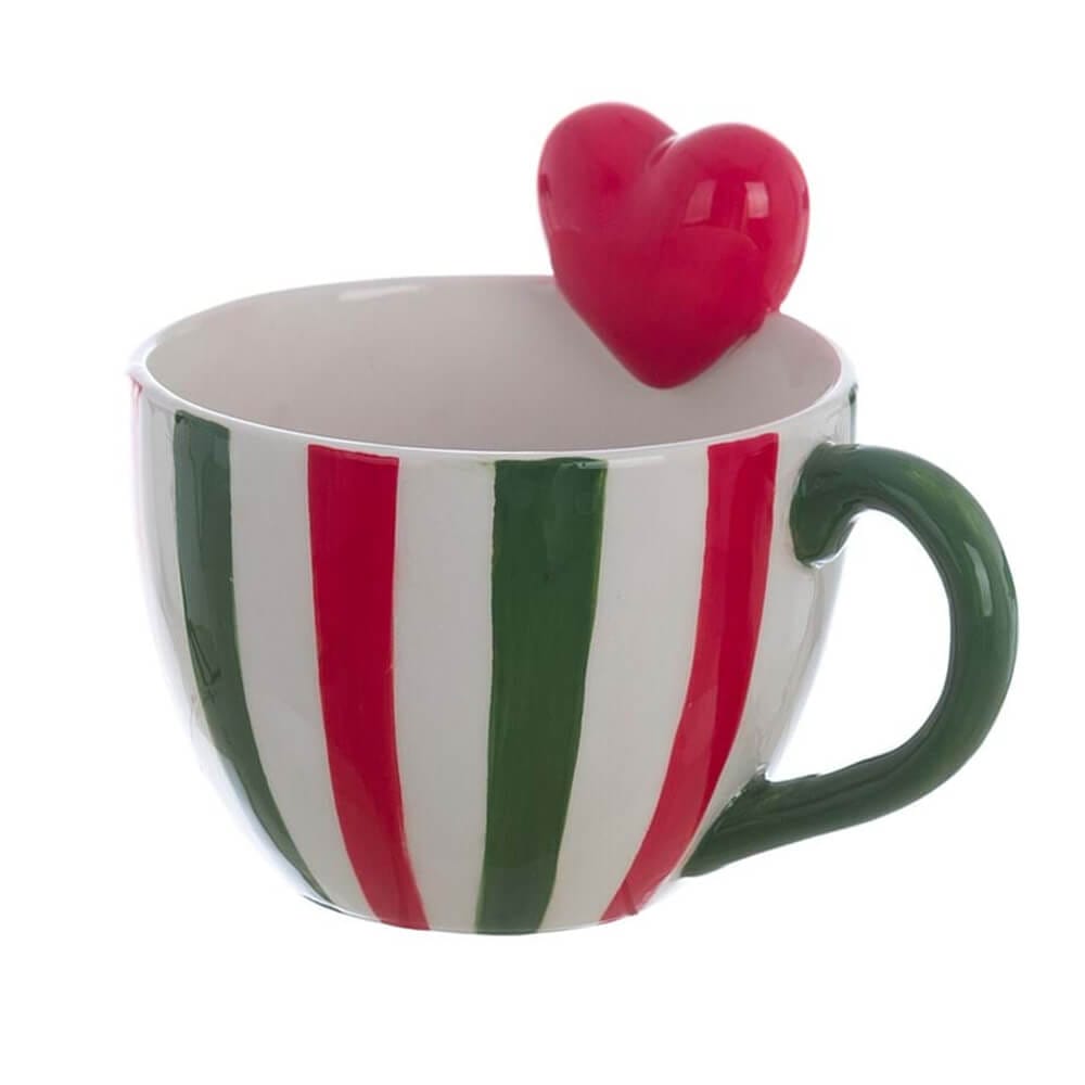Blanc Mariclo Tazza Mug Cuore Candy Cane 14x11x11 - immagine 3