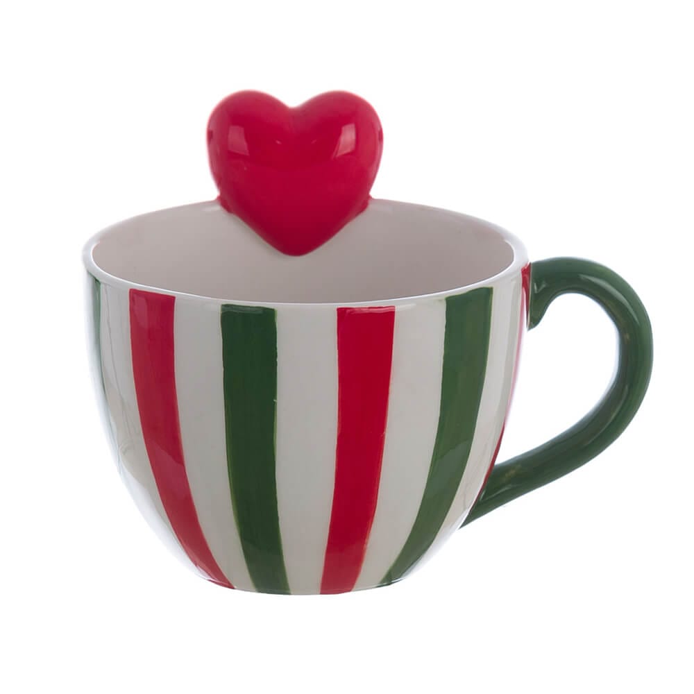 Blanc Mariclo Tazza Mug Cuore Candy Cane 14x11x11 - immagine 2