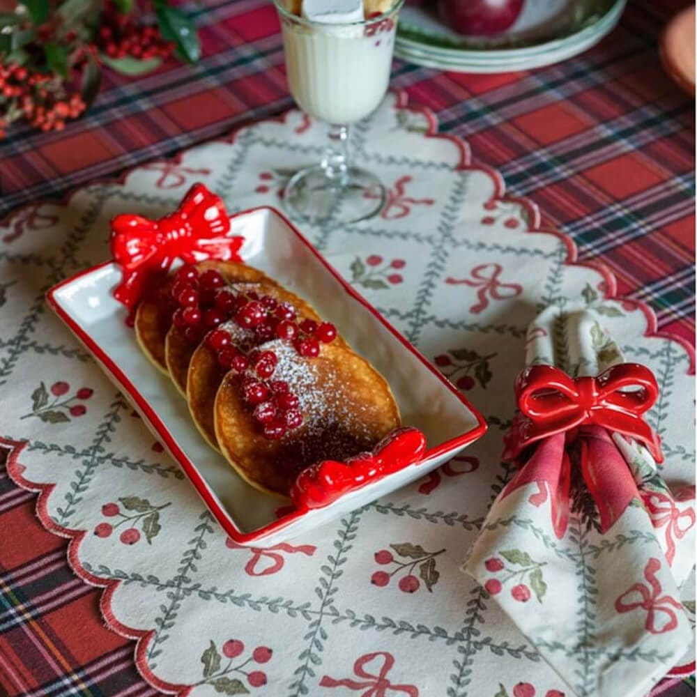 Blanc MariClò Rond de serviette Rouge Candy Cane 2 Blanc MariClò Rond de serviette Rouge Candy Cane – Image 2