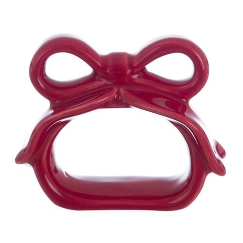 Blanc MariClò Rond de serviette Rouge Candy Cane 5 A38869