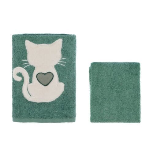 Blanc Mariclo Coppia Spugna 100% Cotone Lovely Pets Verde