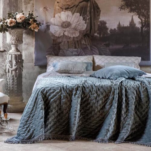 Alternative view of Blanc MariClò Gris Terciopelo Cojín 60x40 Terciopelo Pétalos