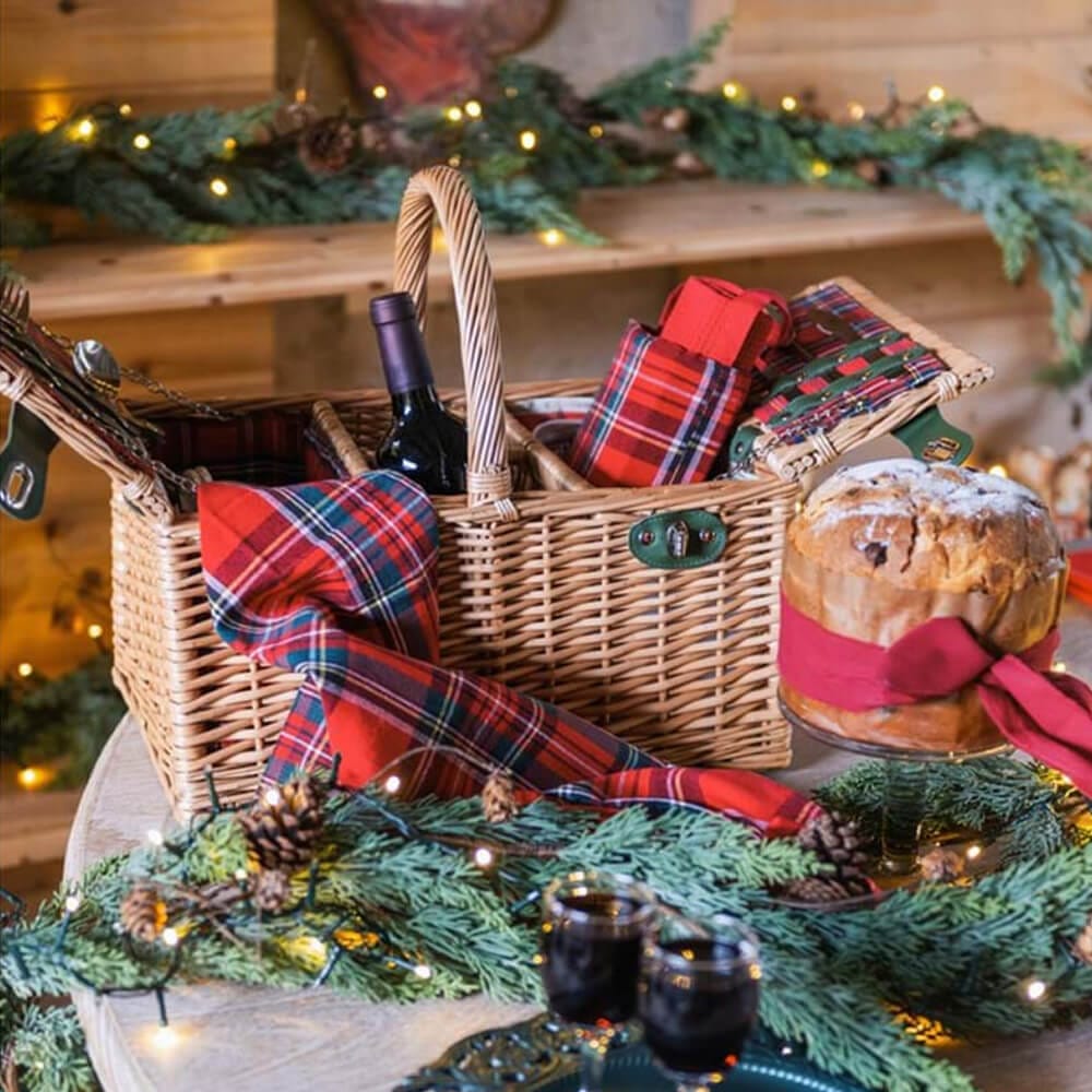 Blanc MariClò Cesta de picnic de ratán 43x29x22 cm 2 Blanc MariClò Cesta de picnic de ratán 43x29x22 cm - Imagen 2