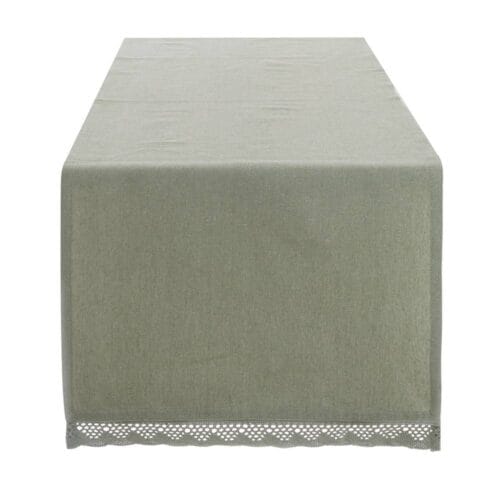 Blanc Mariclo Runner Infinity Verde con Pizzo 45x140 cm