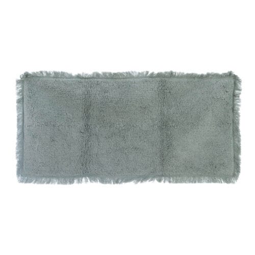 Blanc MariClò Tapis de salle de bains bleu clair avec franges 50x110 cm