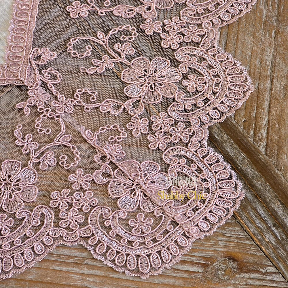 Fiori di Lena Tris Centrini Lino Naturale e Pizzo Rosa - immagine 3