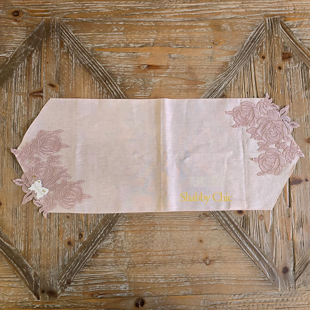 Fiori di Lena Alfombra puntiaguda de encaje rosa 80x32 - Imagen 3