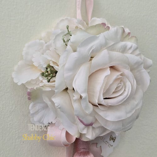 Fiori di Lena Gland décoratif avec rose poudrée et hortensia h 39 cm – Image 3