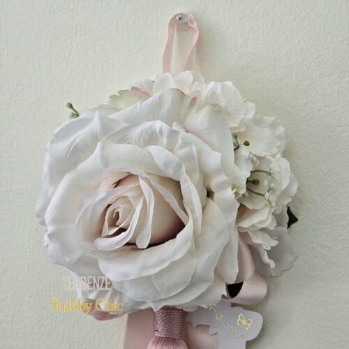 Fiori di Lena Gland décoratif avec rose poudrée et hortensia h 39 cm – Image 2