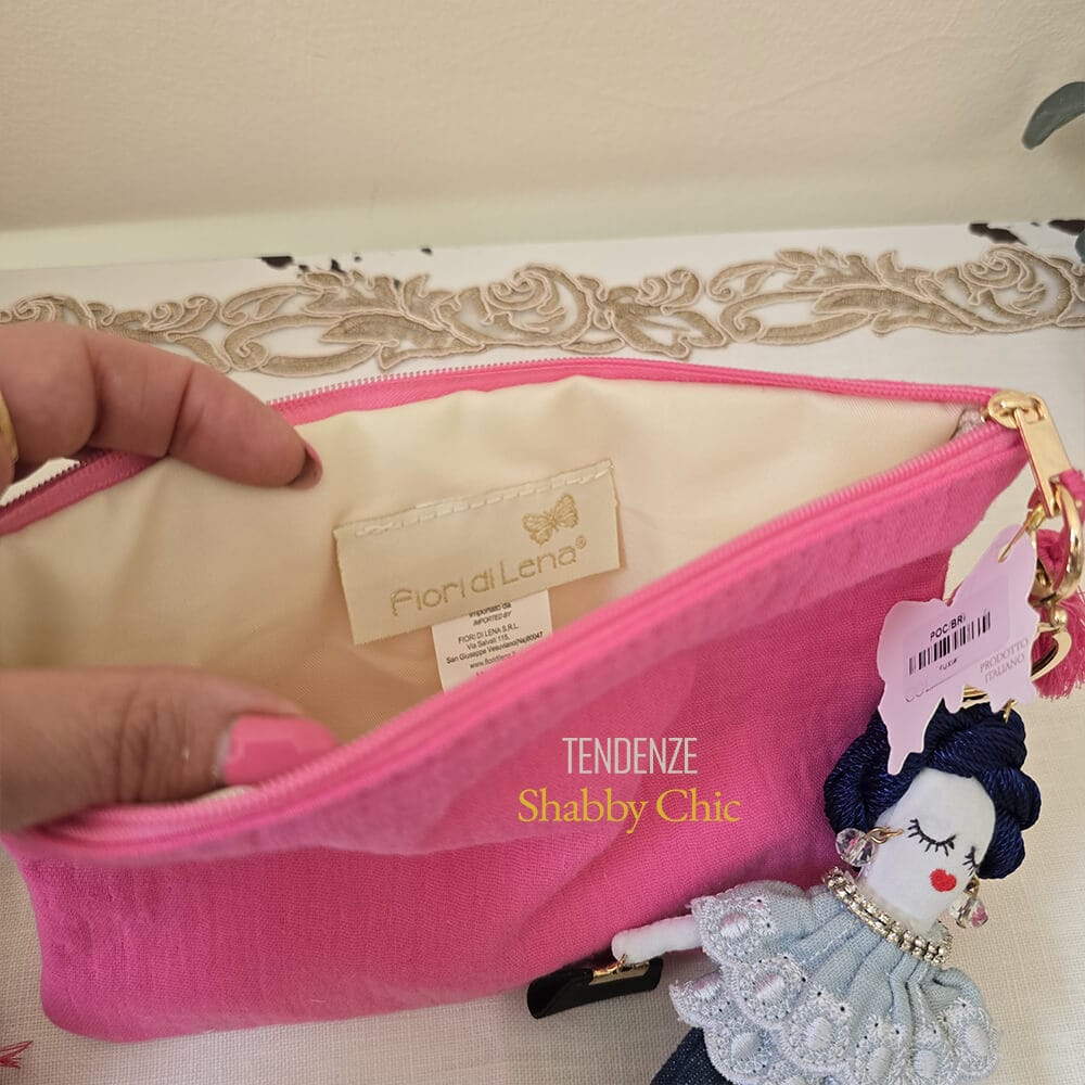 Fiori di Lena Pochette in lino fucsia con bambolina Brigitte - immagine 3