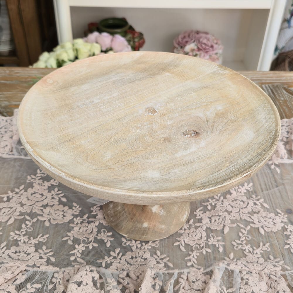 Alzatina in legno shabby chic Ø30 cm – Fiori di Lena - immagine 2