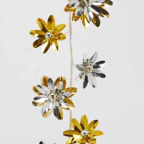 Alternative view of EDG Festone Gerbera Metal Oro e Argento L182 cm